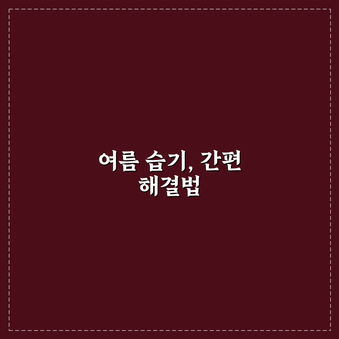 여름철 습기 제거 필수 아이템 직접 써본 후 효과와 사용법