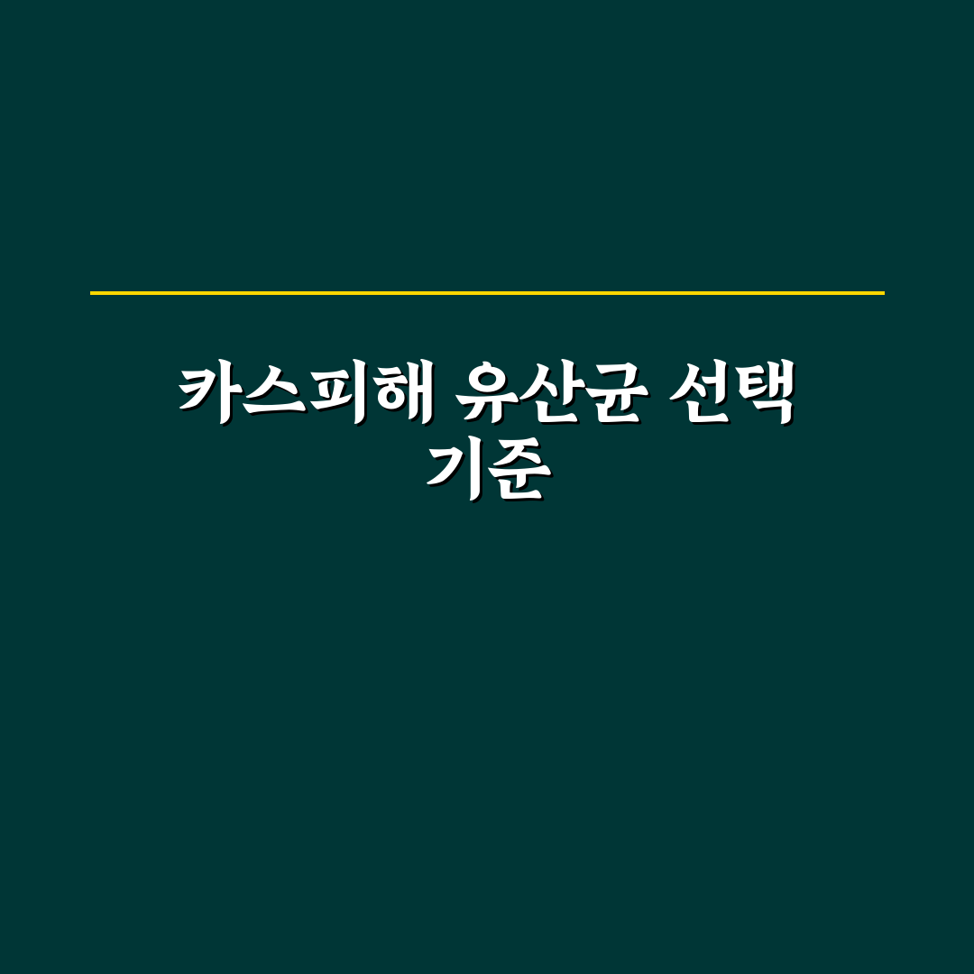 카스피해 유산균 5가지 비교와 선택 기준 총정리