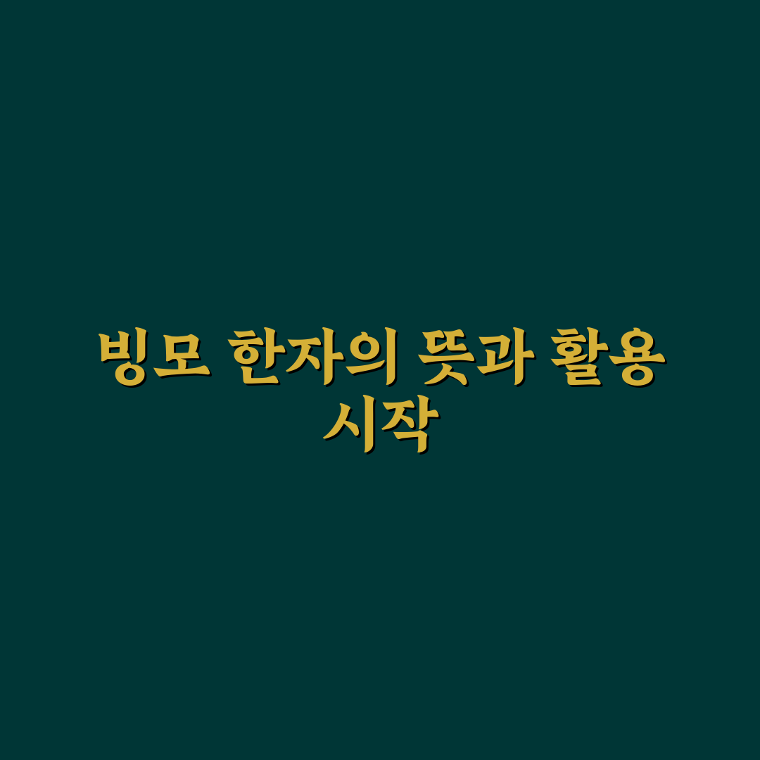 빙모 한자 의미와 쓰임새 5가지 비교 분석 가이드