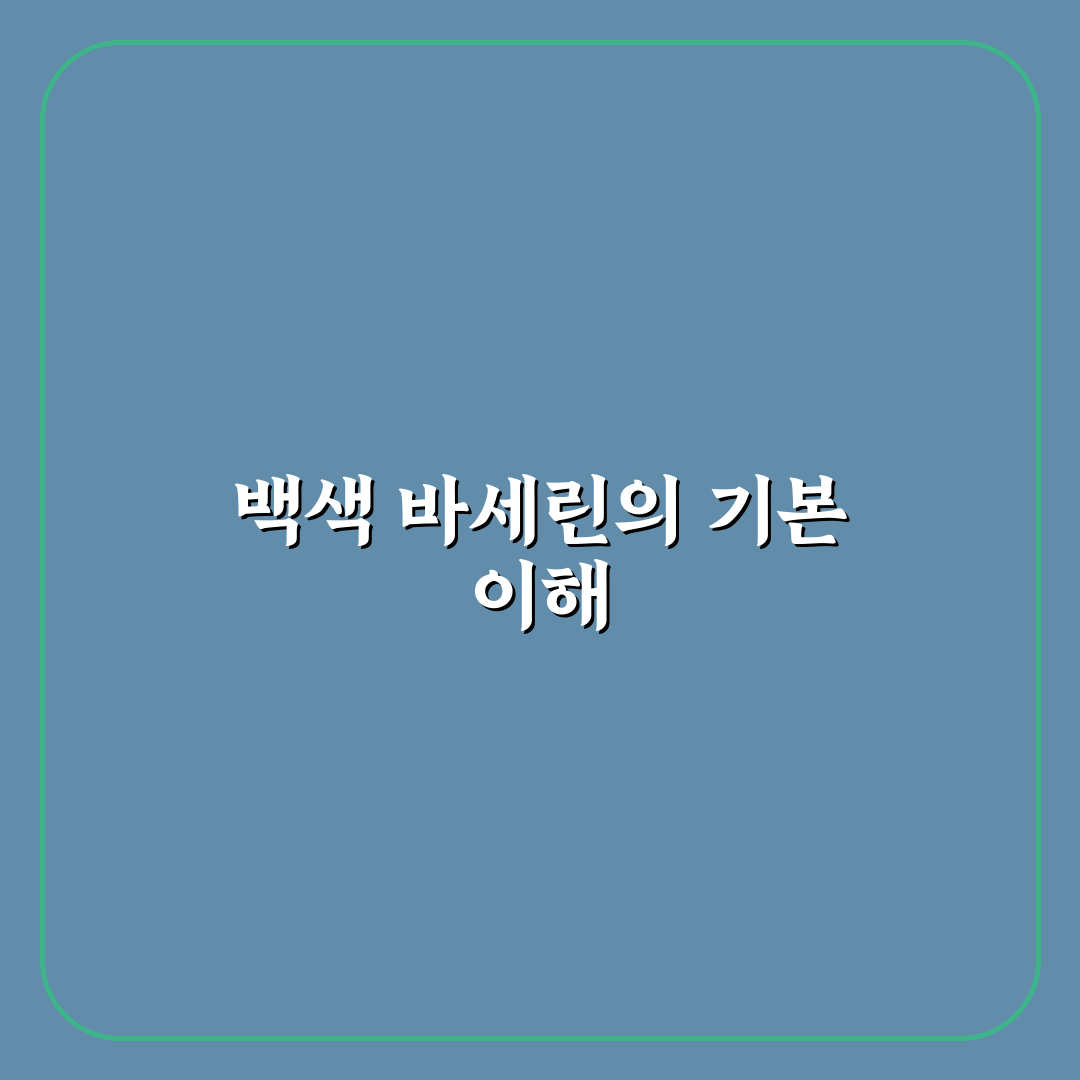백색 바세린 효과와 사용법 비교 및 선택 가이드