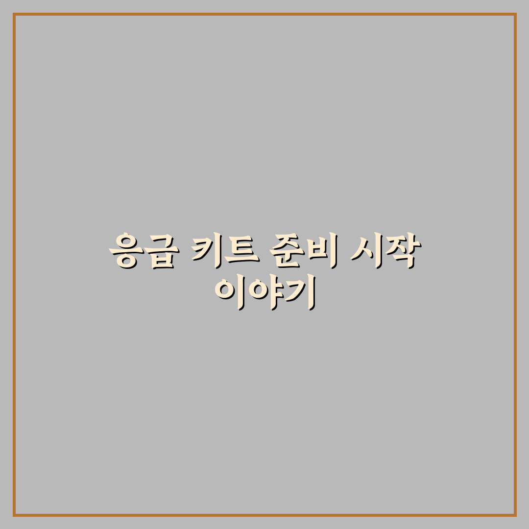 비상시 응급 키트 필수품 직접 써본 후기와 준비 팁
