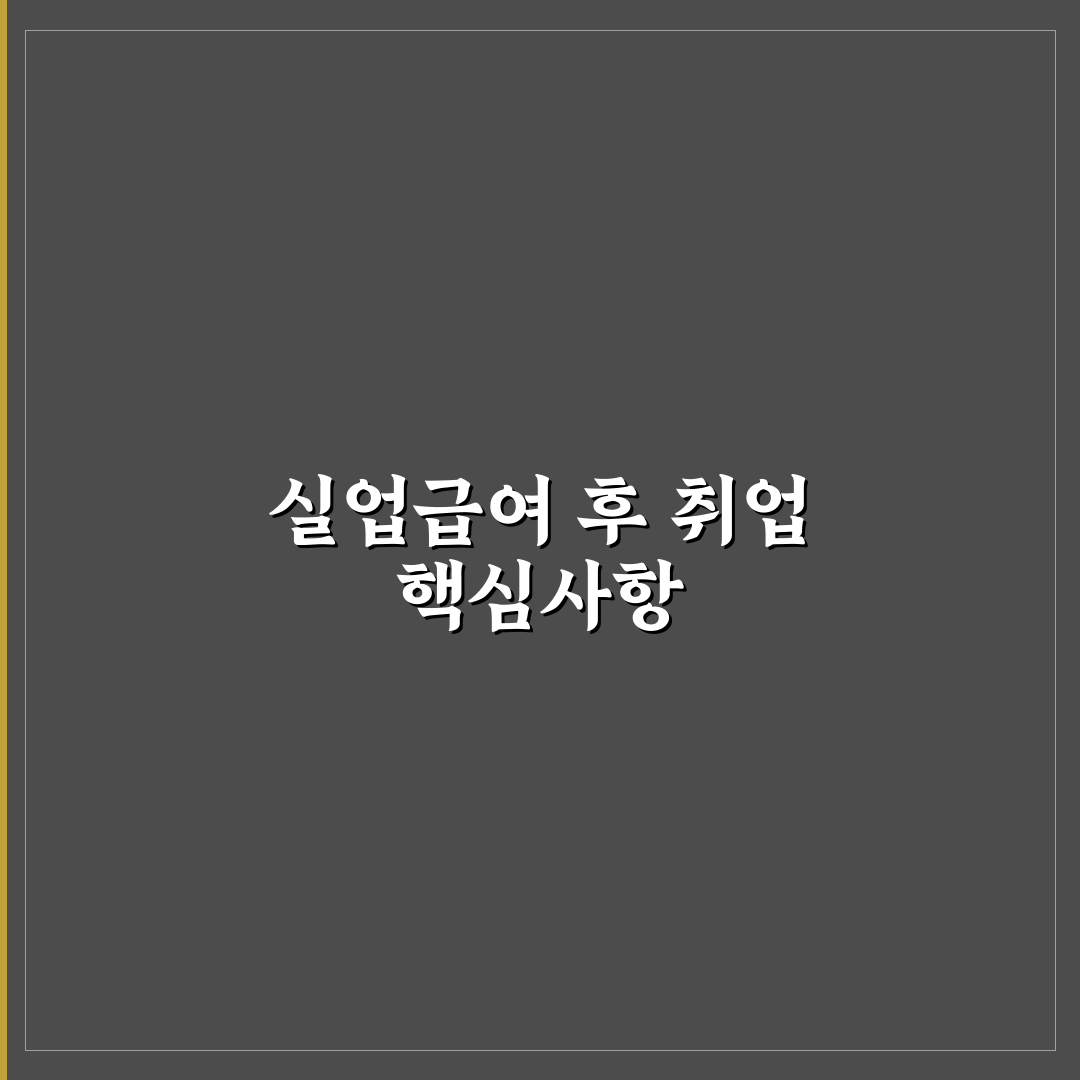 실업급여 신청후 취업 가이드와 주요 체크포인트 분석