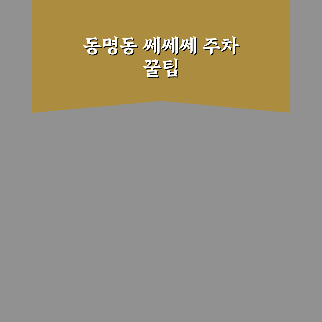 동명동 쎄쎄쎄 주차 비교와 5가지 체크포인트 분석