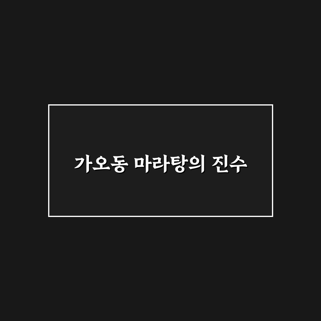 가오동 마라탕 맛과 재료 비교 분석 가이드