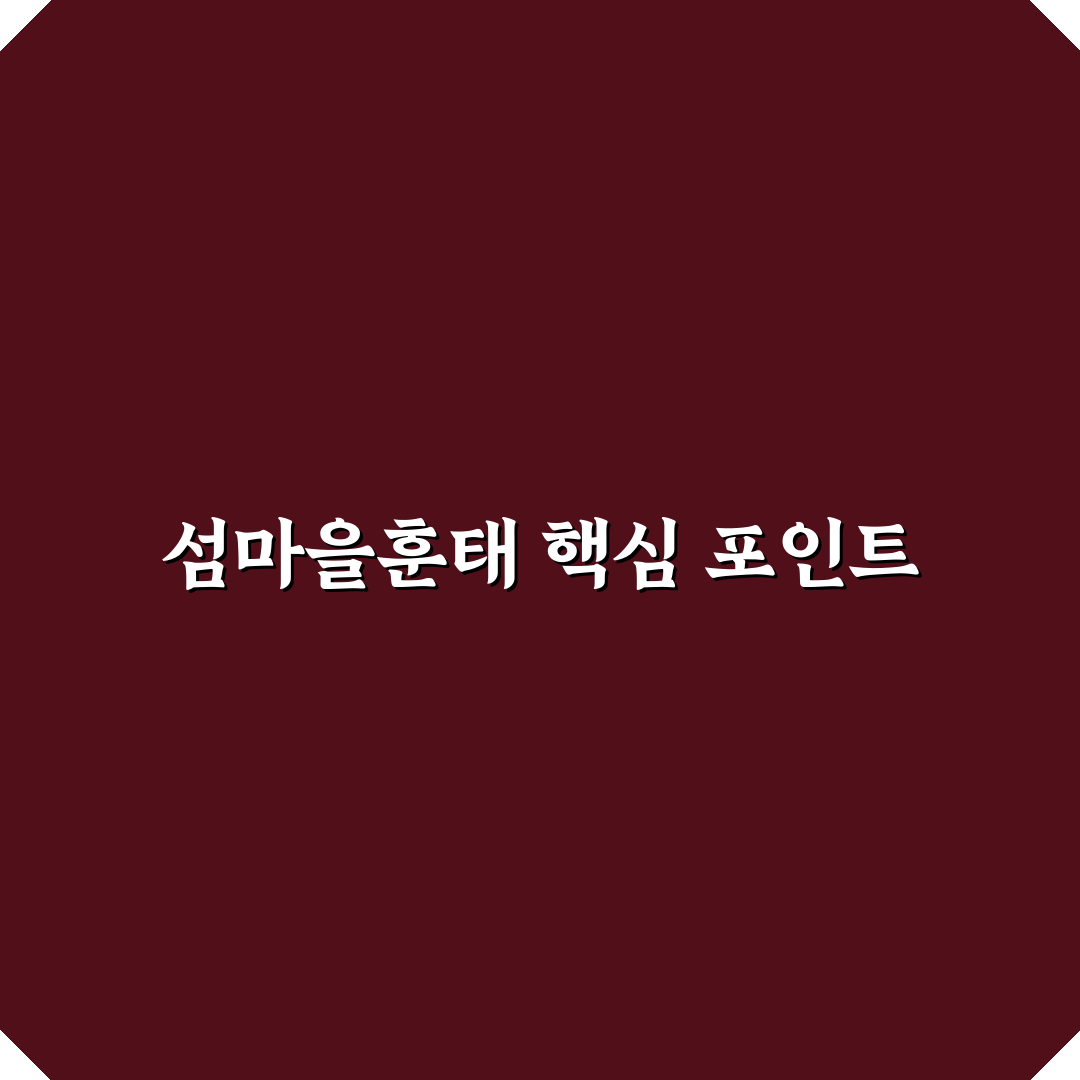 섬마을훈태 비교와 분석을 통한 선택 기준 총정리