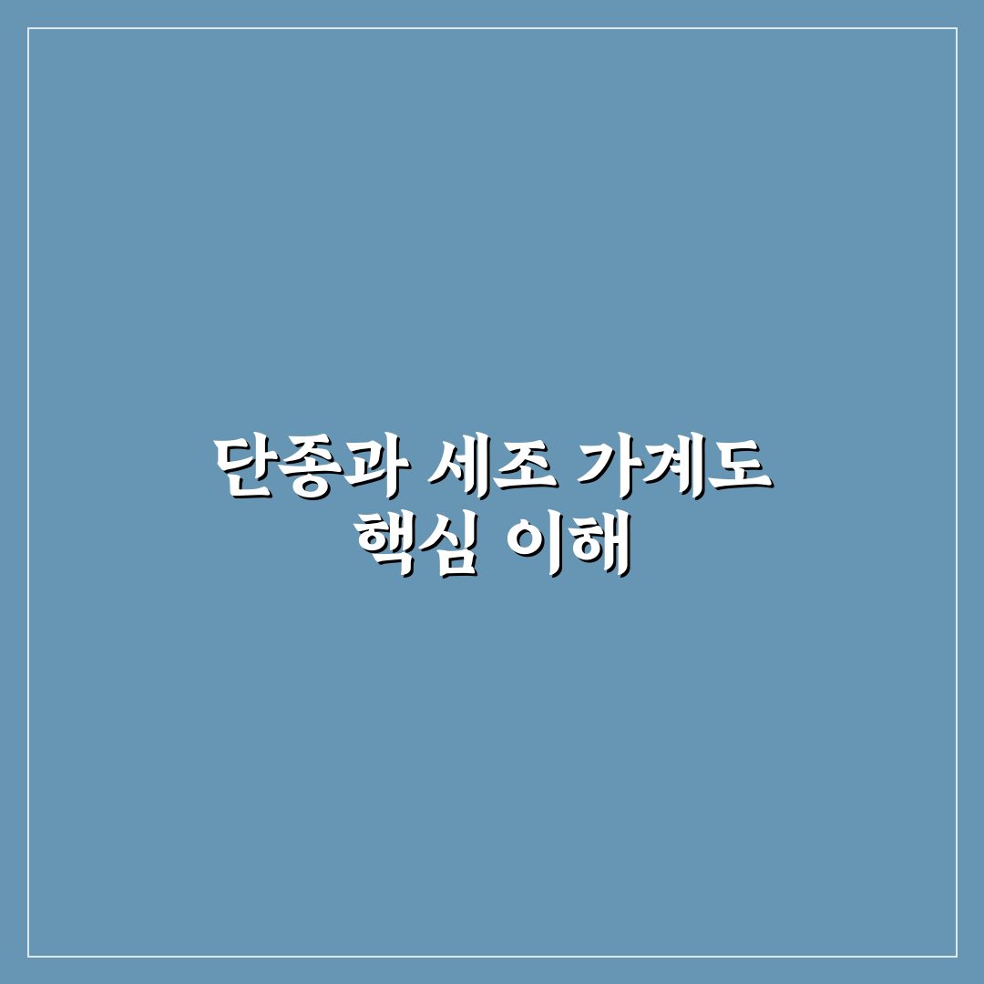 단종 세조 가계도 분석과 5가지 주요 혈통 비교