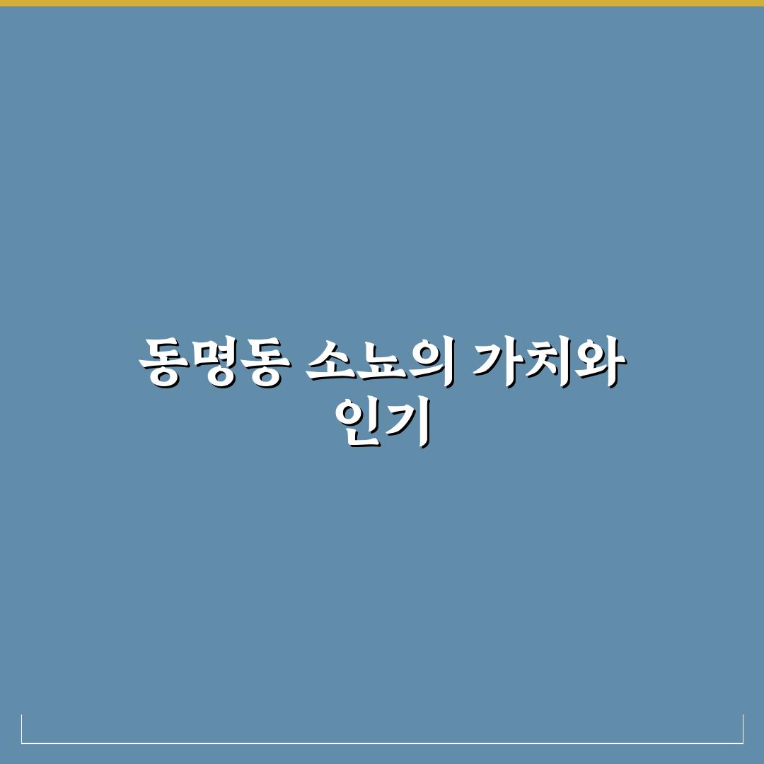동명동 소뇨 맛과 가격 비교 분석 가이드 5가지 기준