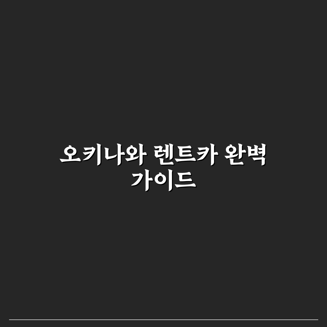 오키나와 달인 렌트카 이용 꿀팁과 후기 정리