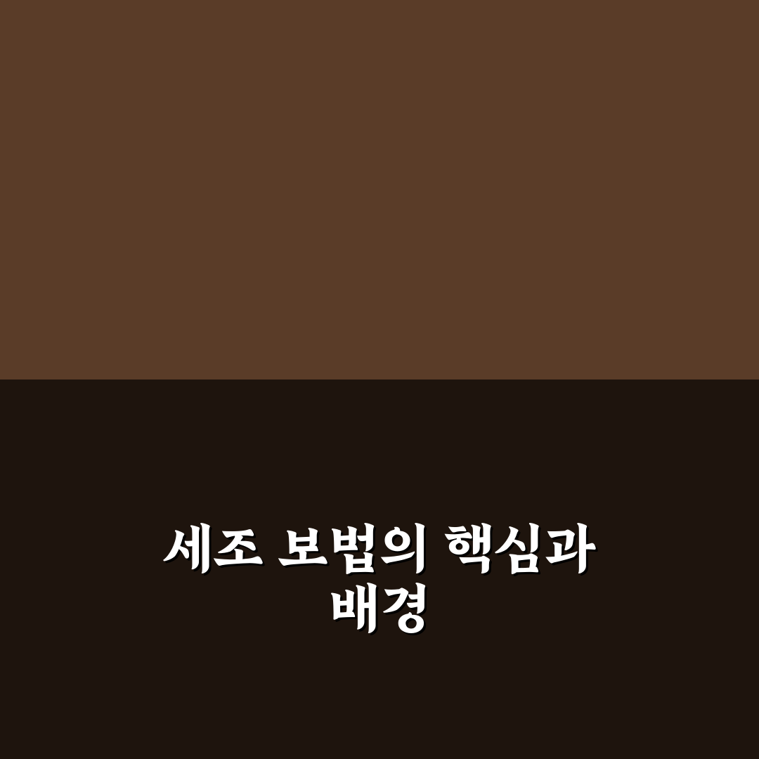 세조 보법 비교와 적용 기준 총정리 가이드