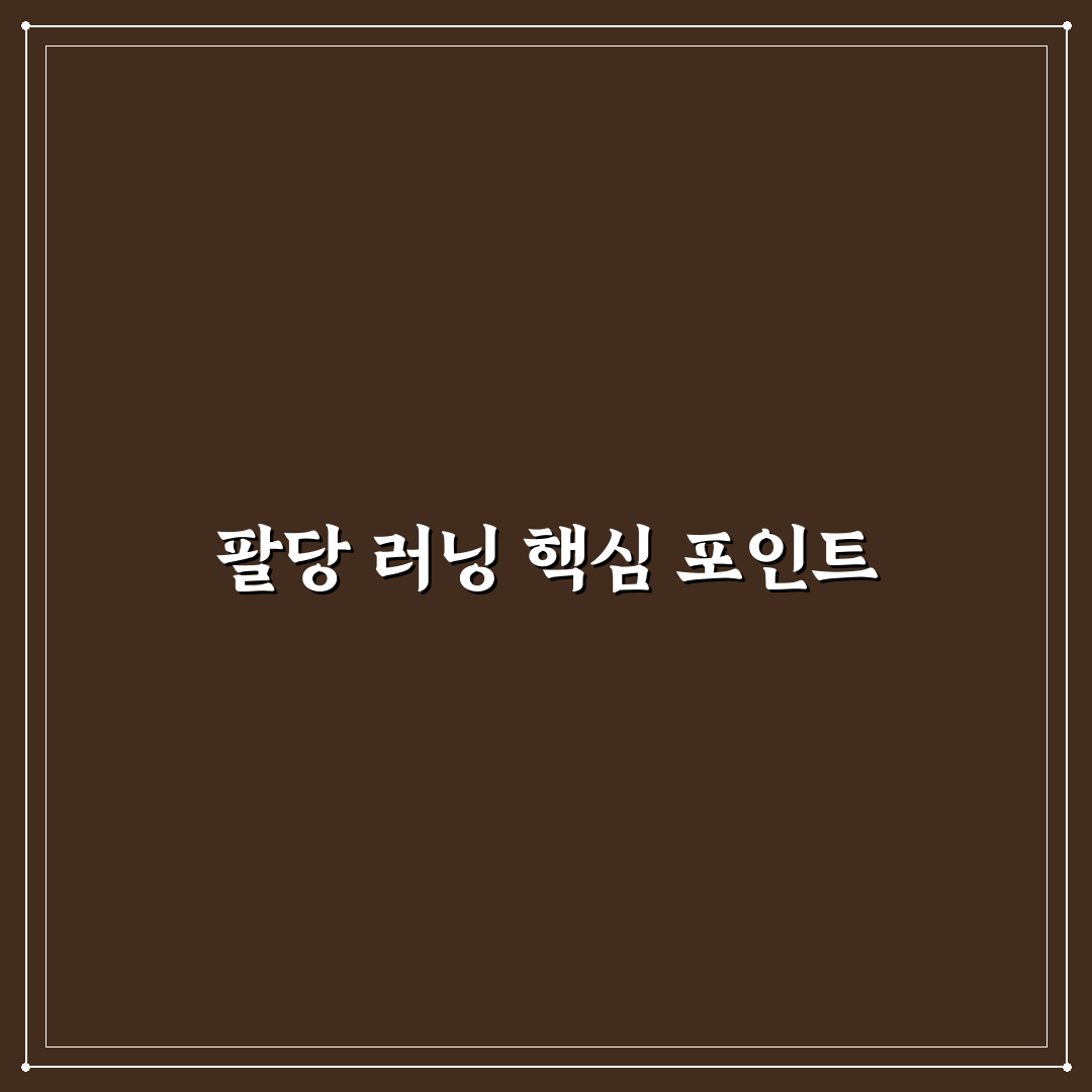 팔당 러닝 코스별 거리와 난이도 비교 및 선택 가이드