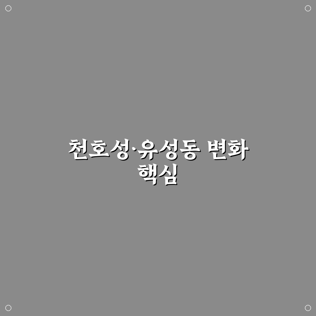 천호성 유성동 비교 분석과 5가지 생활환경 기준 총정리
