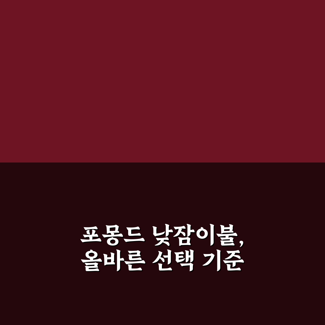 포몽드 낮잠이불 핫딜 비교와 구매 기준 5가지 분석