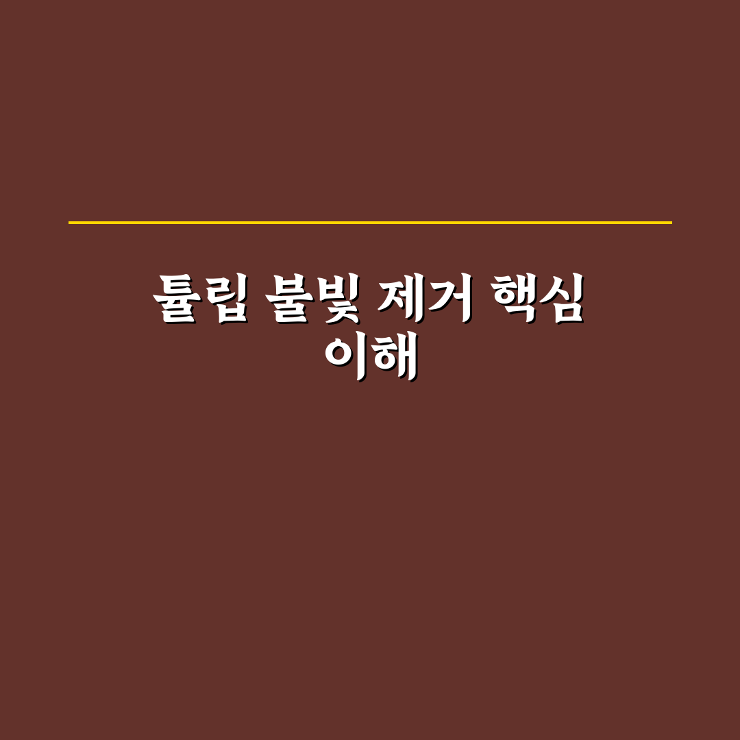 튤립 불빛제거 효과와 방법 5가지 기준 분석