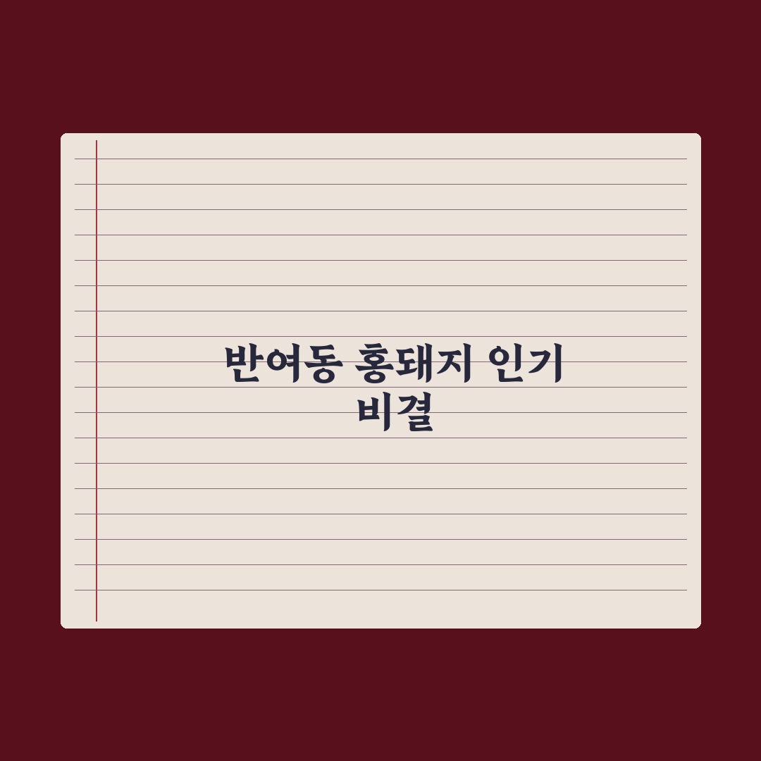 반여동 홍돼지 맛과 서비스 비교 분석 가이드