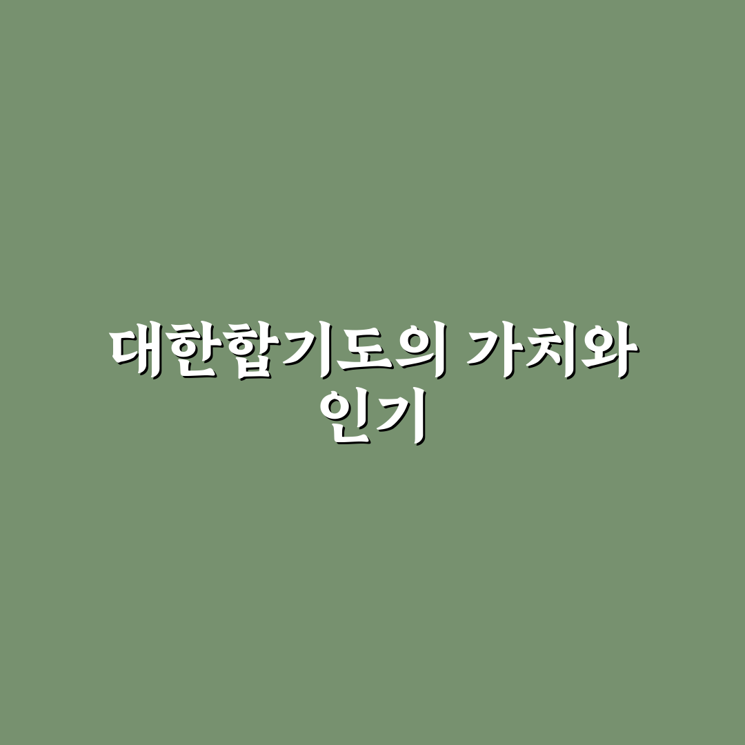 대한민국 합기도 총협회 비교 분석과 가입 기준 총정리
