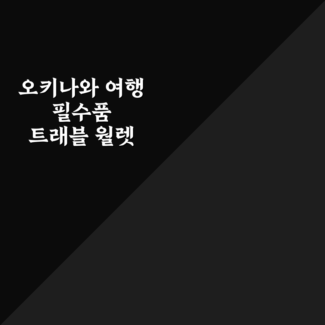 오키나와 트래블 월렛 사용법과 꿀팁 알려드려요