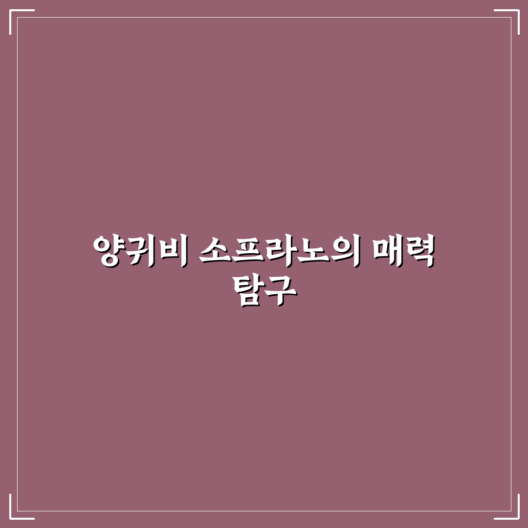양귀비 소프라노 혜택과 활용법 쉽게 알려드려요