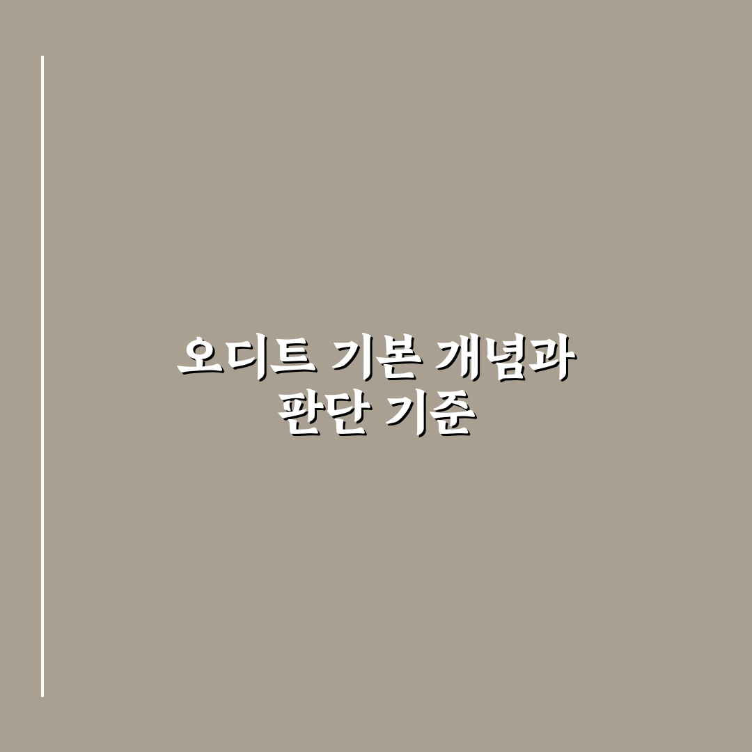 오디트 비교와 분석을 위한 5가지 체크포인트 총정리