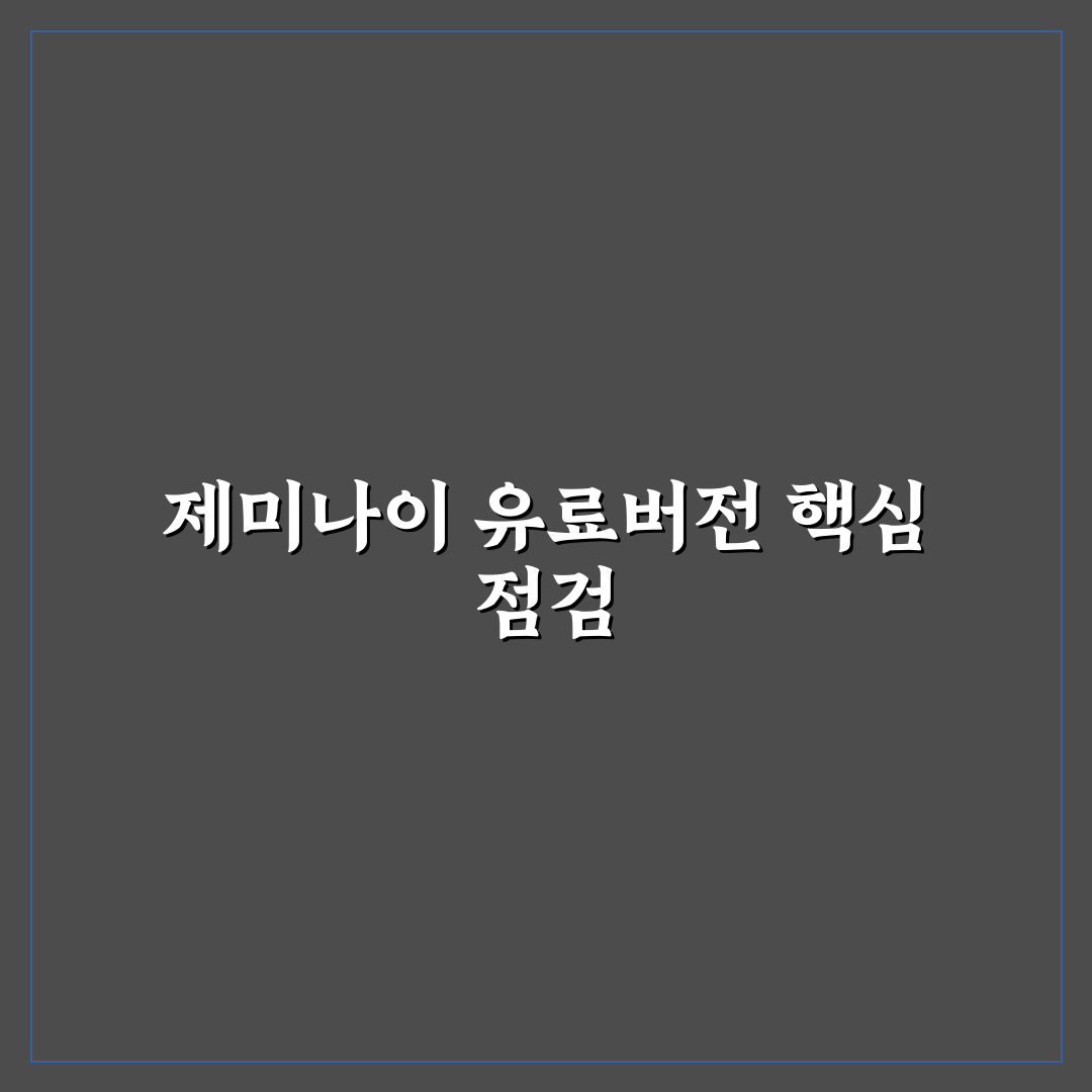 제미나이 유료버전 비교와 핵심 기능 분석 가이드