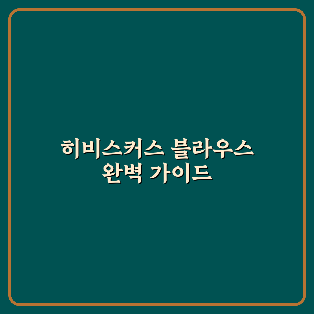 히비스커스 블룸 블라우스 5가지 디자인 비교와 선택 기준