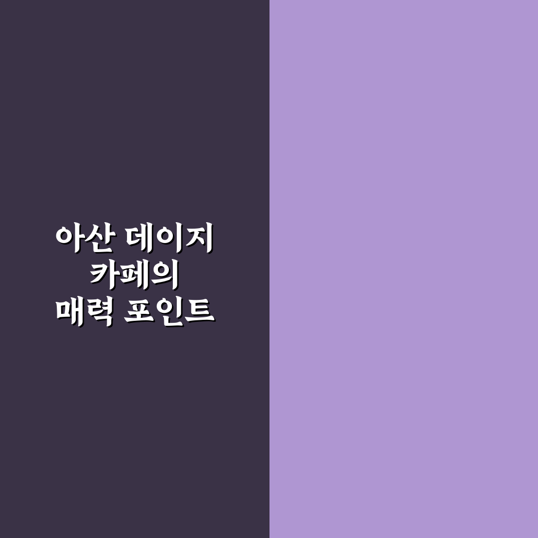 아산 데이지 카페 방문 전 체크해야 할 5가지 기준