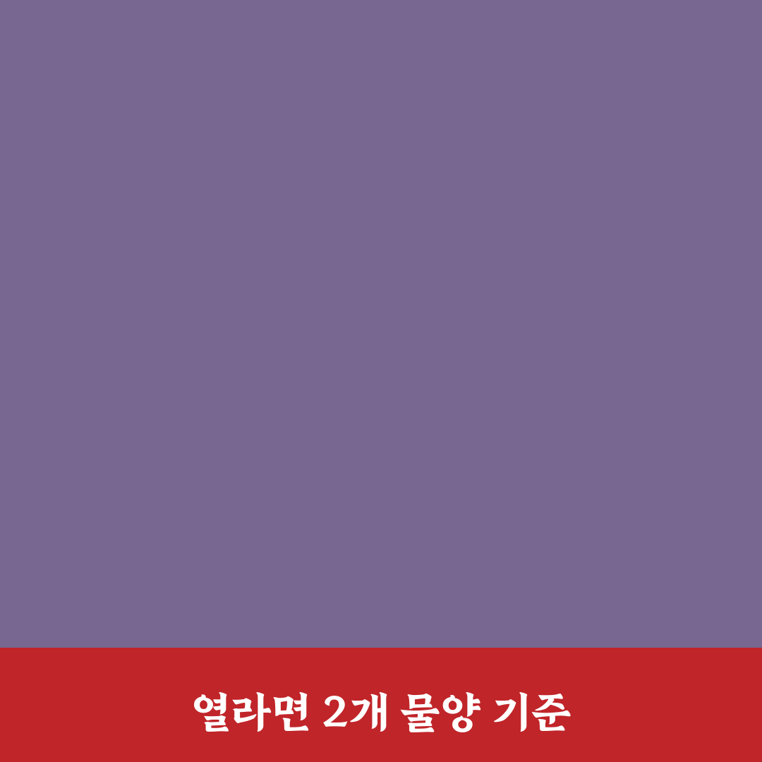 열라면 2개 물양 비교와 조리 시 체크포인트 분석