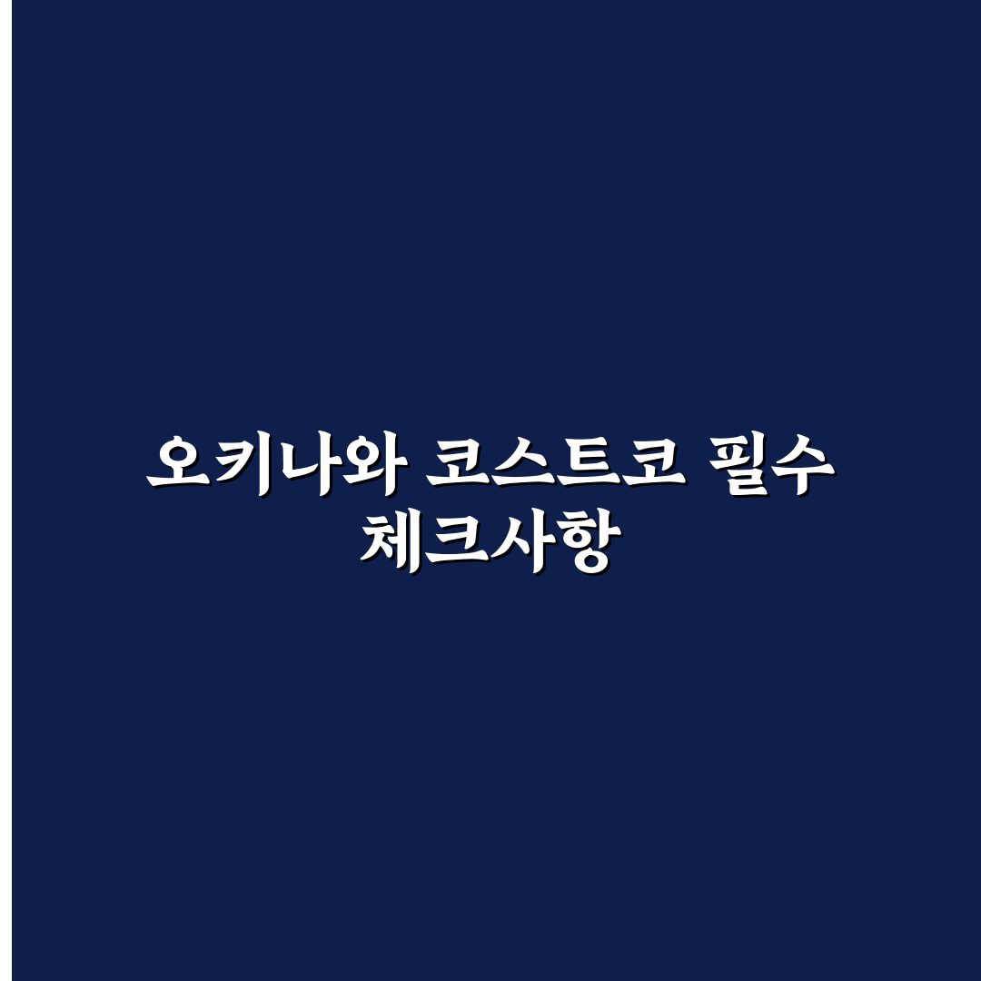 오키나와 코스트코 이용 가이드와 5가지 체크포인트 분석