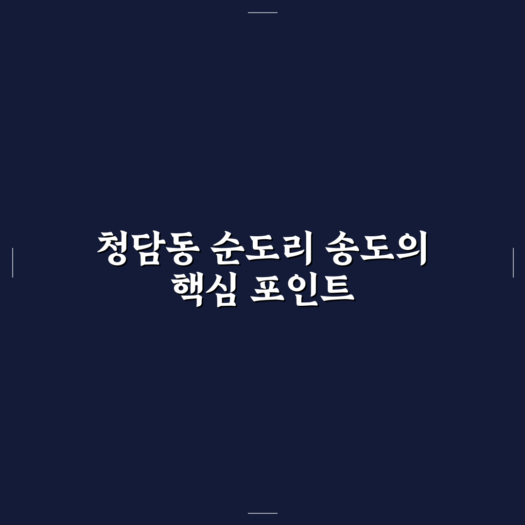 청담동 순도리 송도 5가지 기준 비교 및 분석 가이드