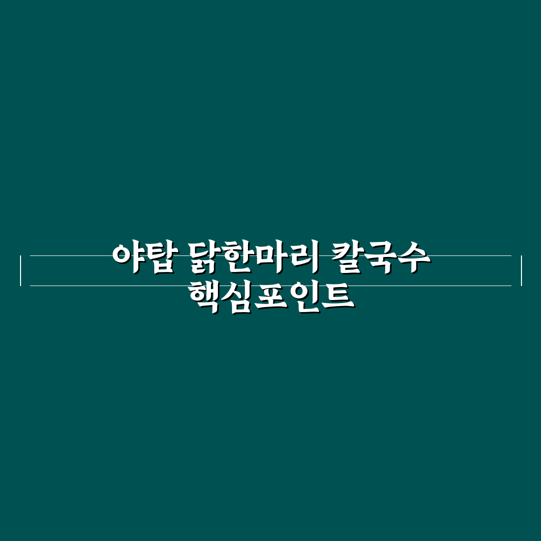 야탑 닭한마리 칼국수 맛과 가격 비교 총정리 가이드
