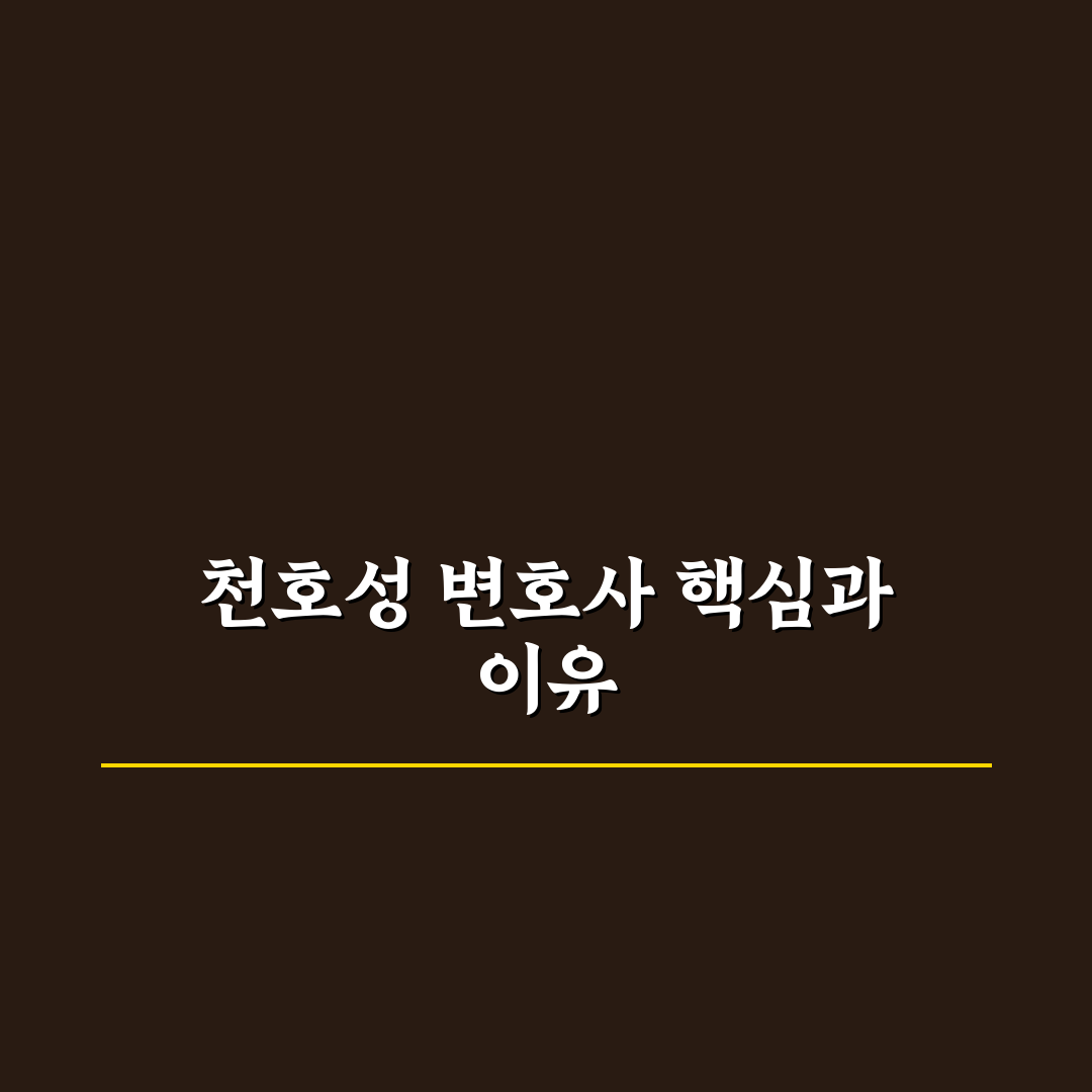 천호성 변호사 선택을 위한 5가지 체크포인트 분석