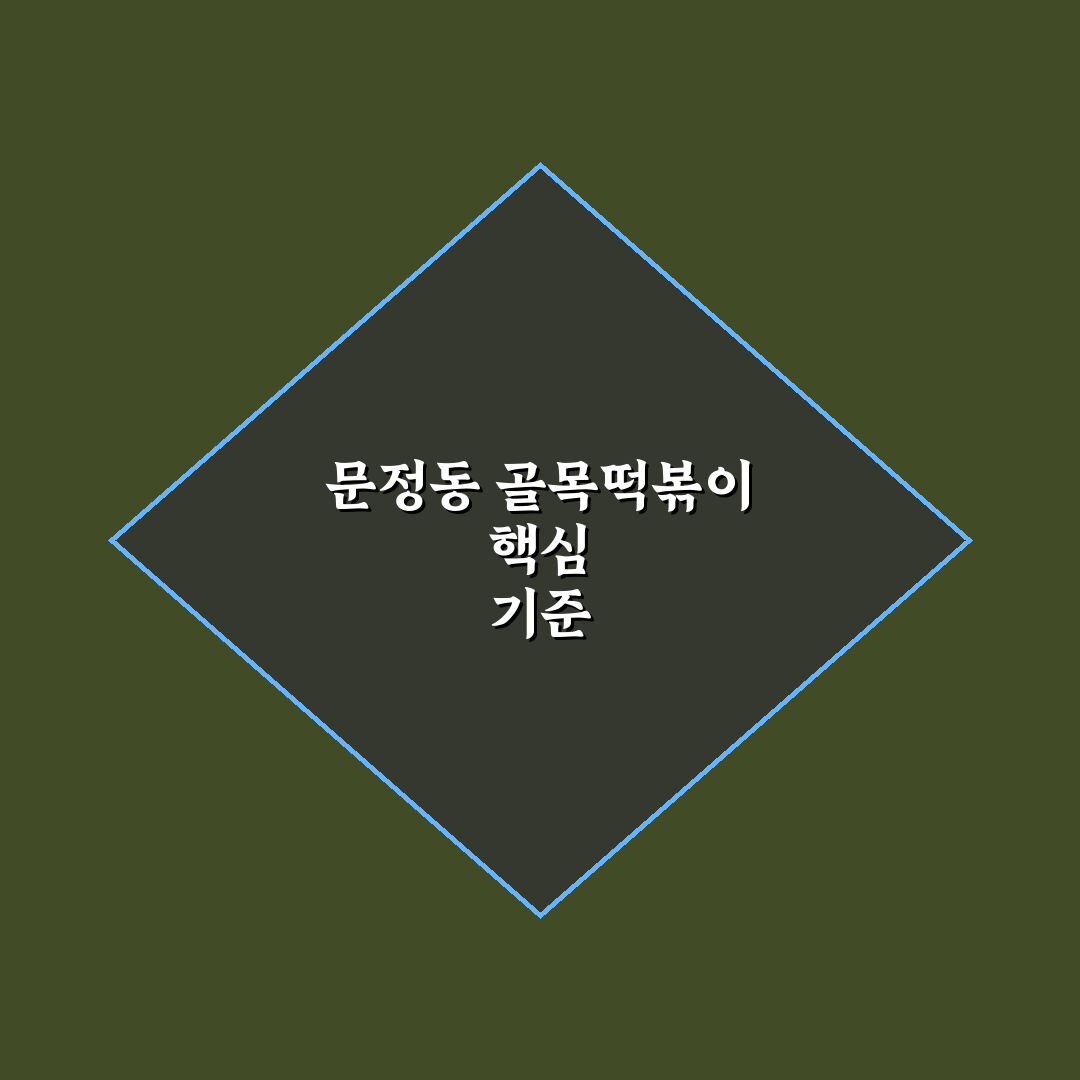 문정동 골목떡볶이 비교 분석과 5가지 선택 기준 총정리