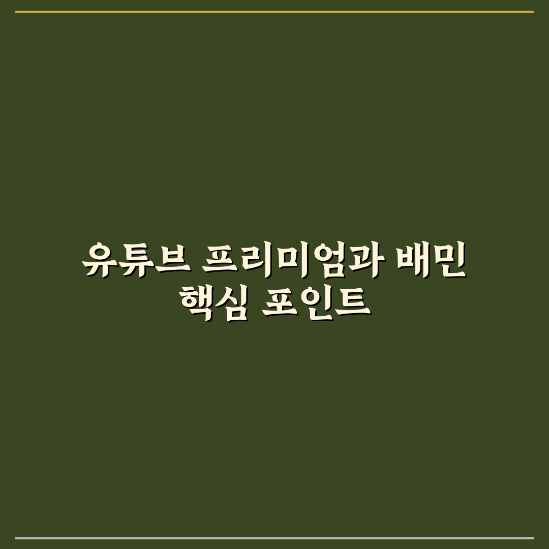 유튜브 프리미엄 배민 서비스 비교와 이용 가이드 5가지 기준